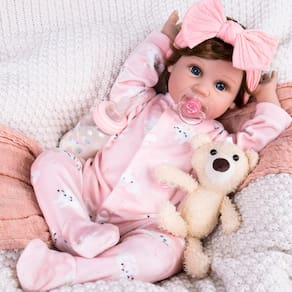 Reborn Baby Doll Aori Lifelike, menina recém-nascida realista de 22 polegadas