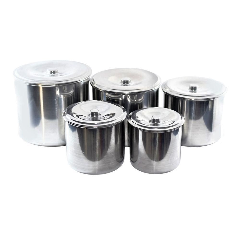 Kit Jogo Porta Mantimentos Lata Alumínio Polido 5 Peças