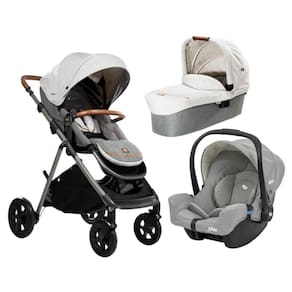 Carrinho com Bebê Conforto e Moisés Combo Aeria Trio Cinza Oyster - Joie