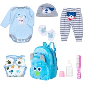 Conjunto de roupas para boneco Reborn Baby Boy de 17 a 22 polegadas com mochila