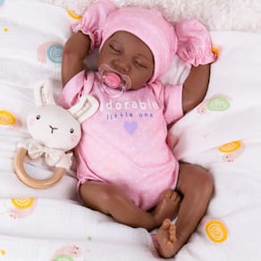 Boneca Reborn Baby Doll Aori Black de 18 polegadas com kit de alimentação para crianças