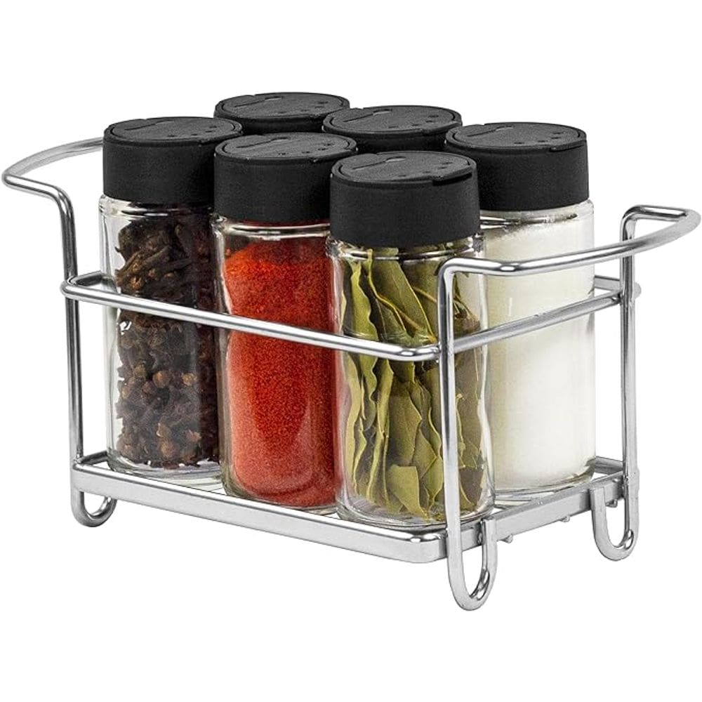 Conjunto Porta Temperos Suporte Cromado Com 6 Peças 7070 Passerini