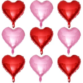 Balões Lovoir Heart Shape Foil Mylar 45 cm vermelho e rosa (10 P)