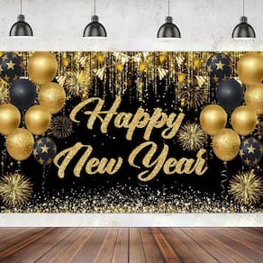 Banner de decoração Ansoufien Feliz Ano Novo 2025 180x110cm