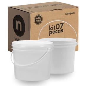 Balde Para Tinta A Base De Oleo 1.8L Branco 7 Pçs