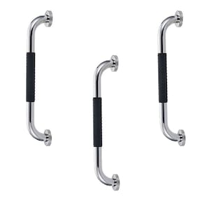 Barra de Apoio 60cm Inox Kit 3 unidades Suporte Antiderrapante Banheiro Box Segurança Idoso Cadeirante Gestante Acessibilidade