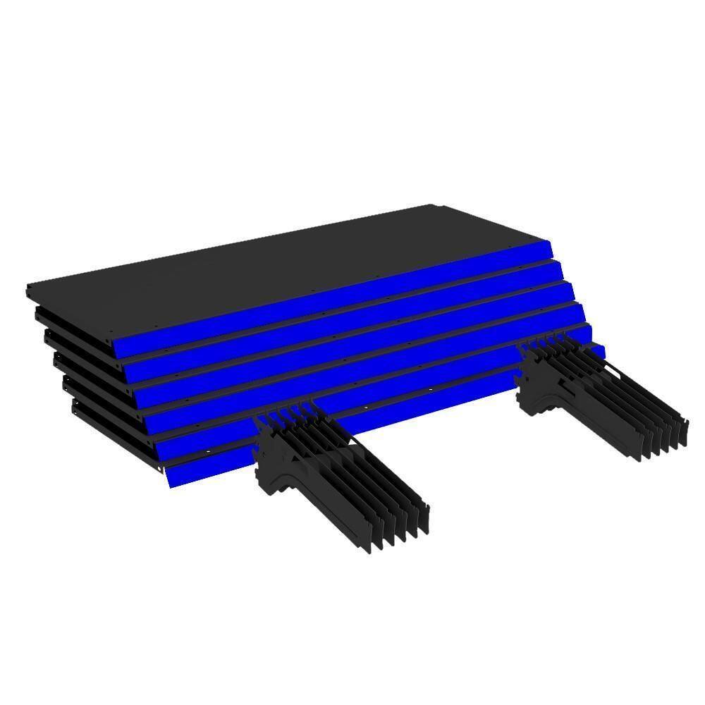 Kit 6 Bandejas Gondola Fit 40 Preto 6X 30X90 Pe Azul