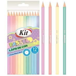 Lápis De Cor Tons Pastel Kit - 12 Cores