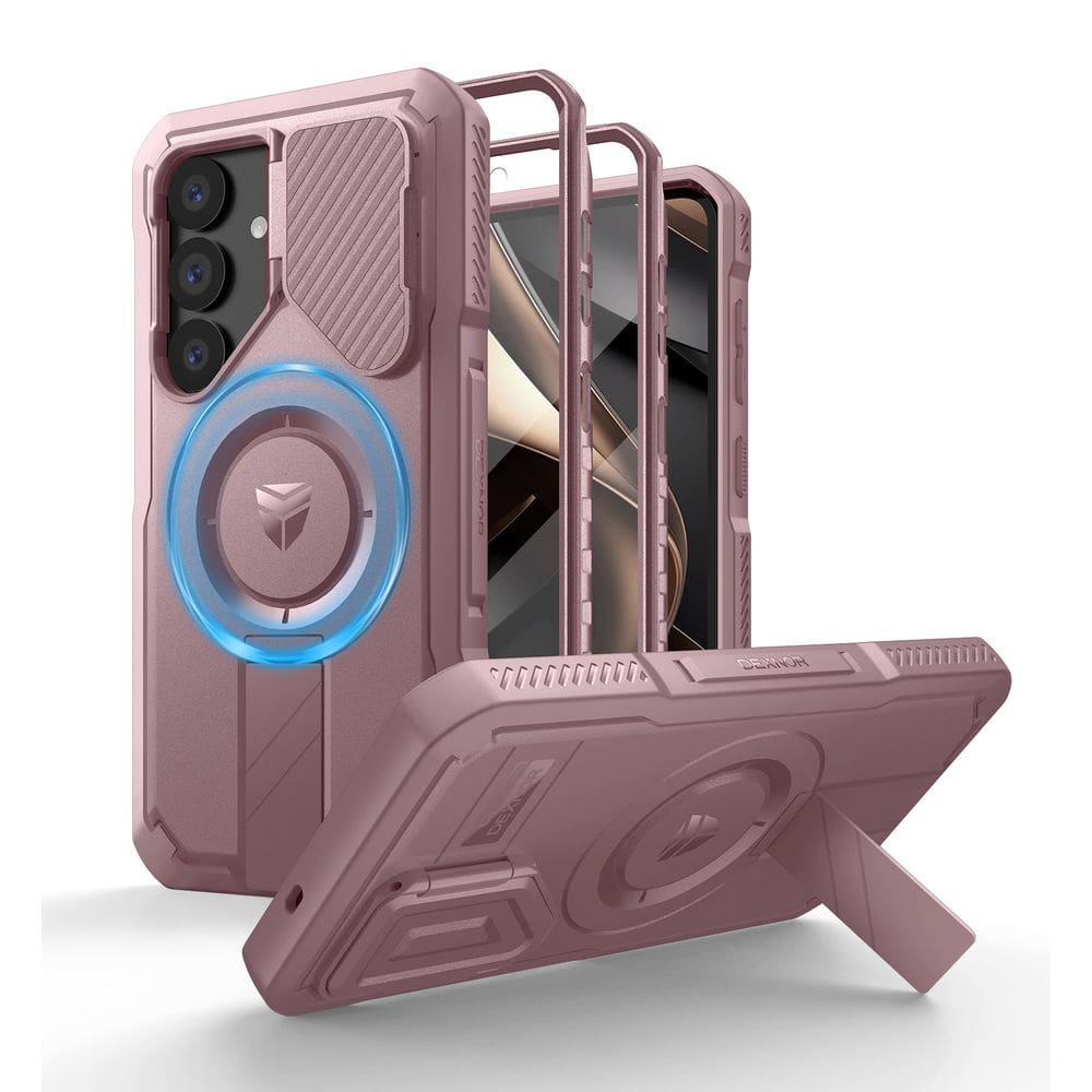 Capa Dexnor para Samsung Galaxy S25 com capa de câmera rosa peônia
