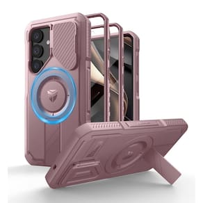 Capa Dexnor para Samsung Galaxy S25 com capa de câmera rosa peônia