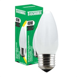 Kit 8 Lâmpadas Incandescente Taschibra Vela 40W E27 Leitosa 110V