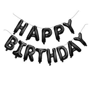 Banner de balões KALOR Black Happy Birthday 40cm Foil