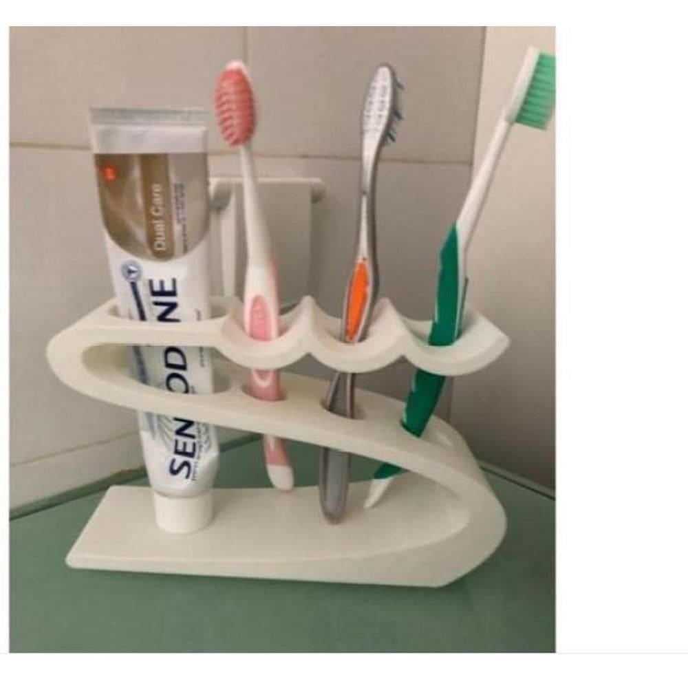 Suporte Para 3 Escovas E Pasta De Dente Super Prático