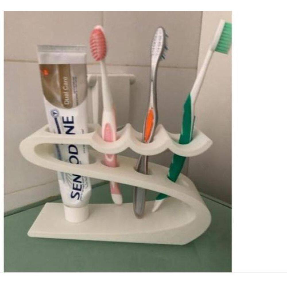 Suporte Para 3 Escovas E Pasta De Dente Super Prático