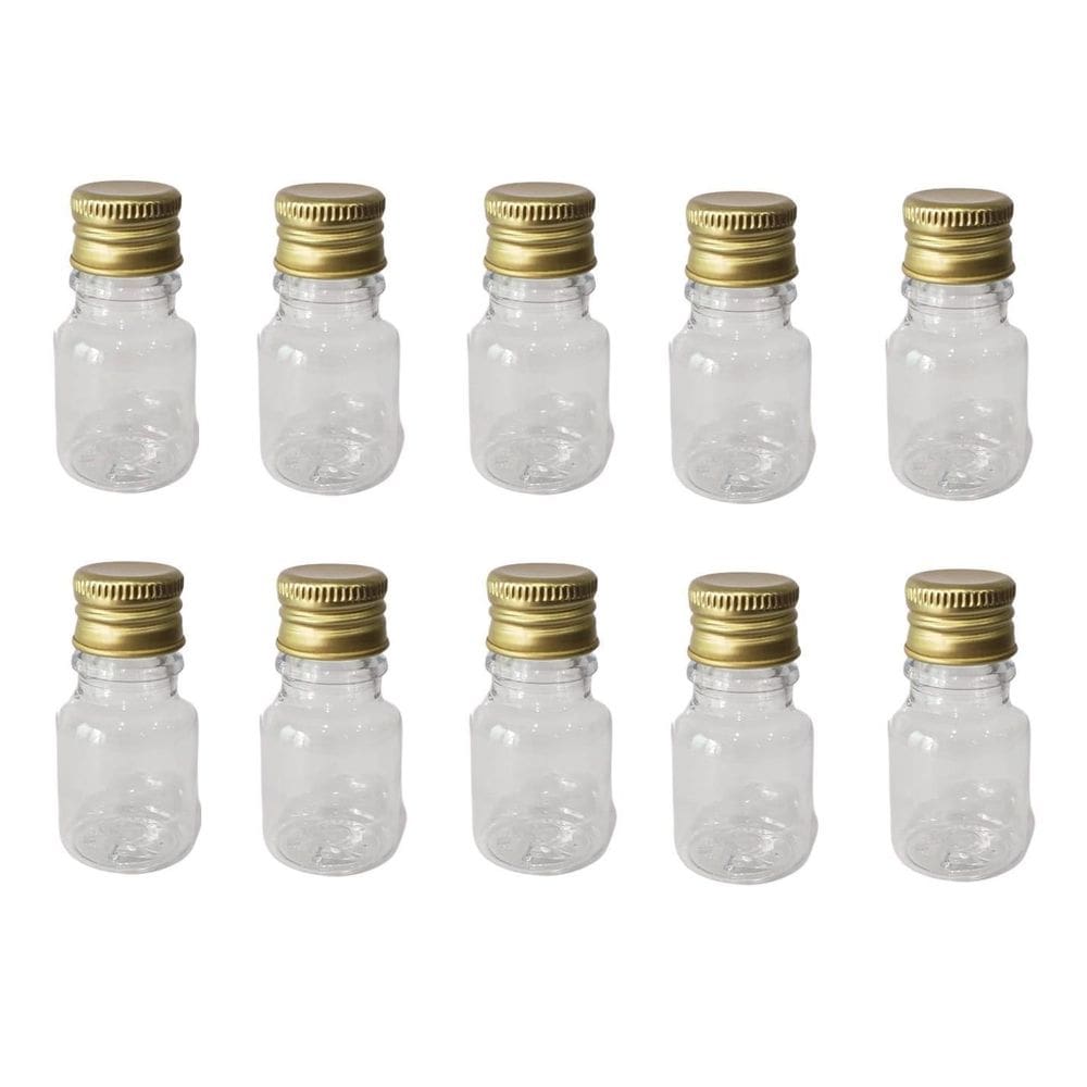 Kit 100 Frascos Pet 10Ml Tampa Dourada Personalizar Festa