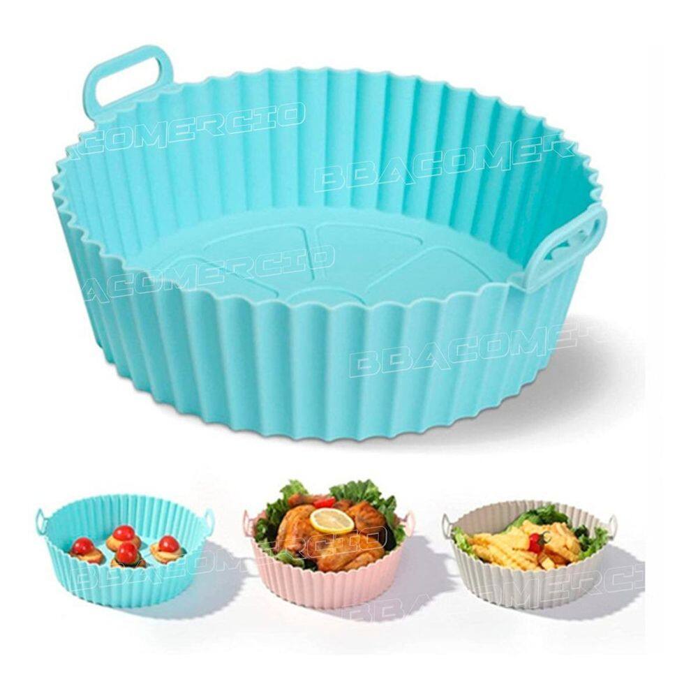 Forma de Silicone Reutilizável p/ Airfryer 1,5L - Azul
