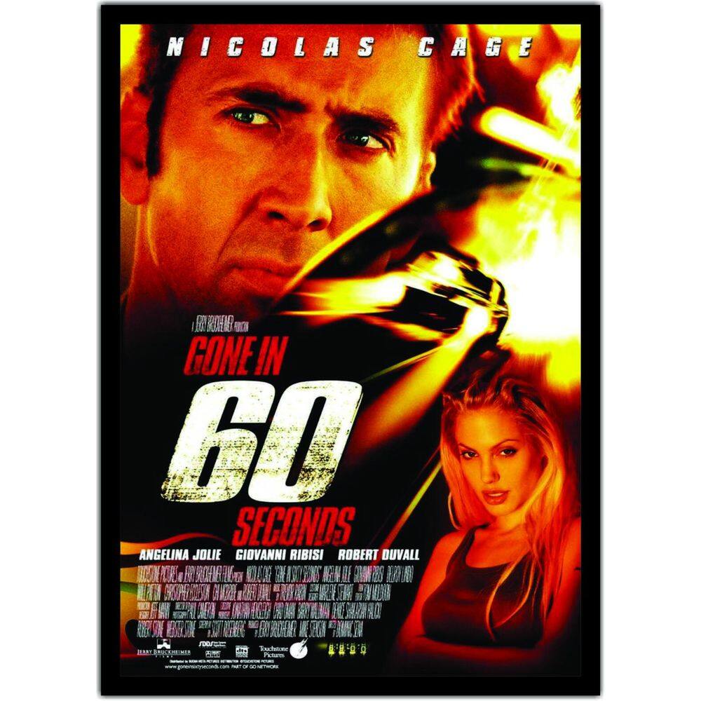 Quadro Decorativo Filmes Cinema 60 Segundos Com Moldura