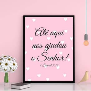 Quadro Até Aqui Nos Ajudou O Senhor 24X18Cm