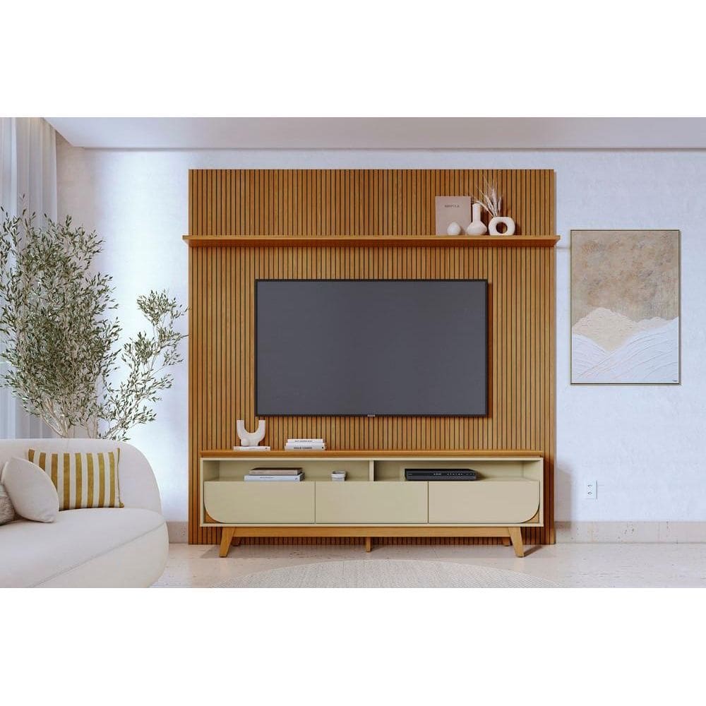 Rack+Painel Luna para TV de até 75 polegadas - Cumaru Opala - Madetec