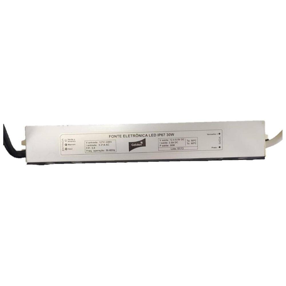 Fonte Blindada Ip67 Para Led 30W Bivolt Saida 12V