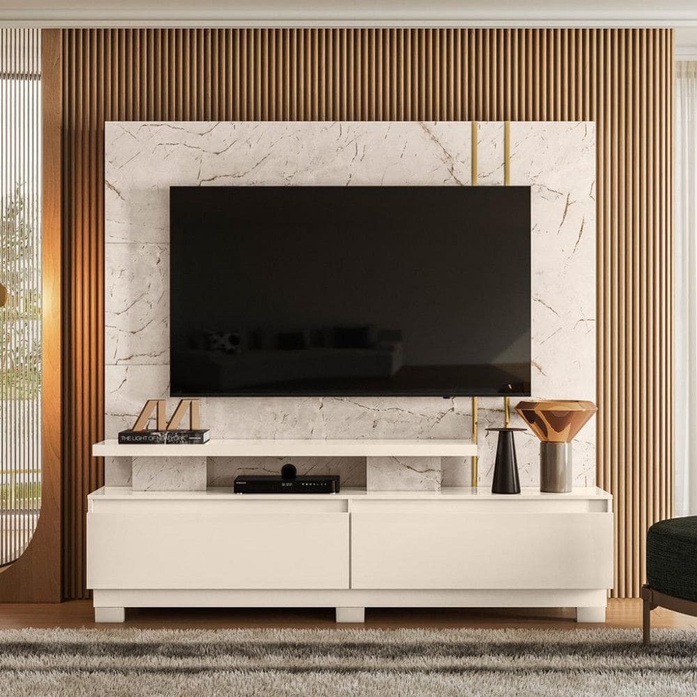 Estante Home para TV até 75 Polegadas 2 Gavetas com Pés New Apolo Madetec