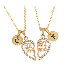Colar Cordão Sempre Amigas Best Friends Inicial Folheado 18k
