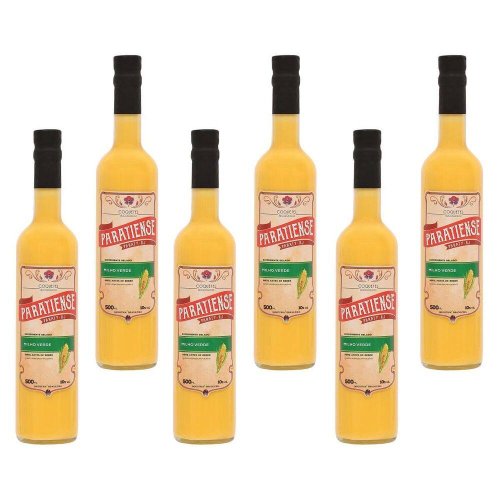 Kit 6 Licores De Milho Paratiense 500 Ml