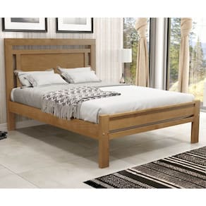 Cama de Casal 197cm x 146cm Paris Imbuia Madeira Pinus - Cavazotto