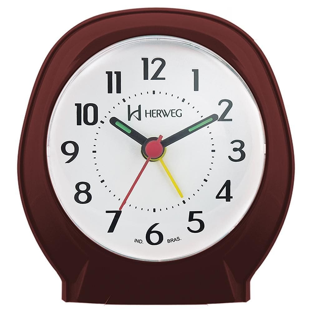 Despertador Analógico Herweg Marrom Chocolate 2634-304