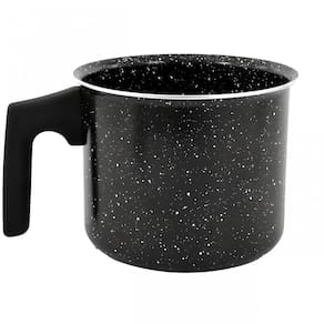 Caneca Fervedor de leite 1 Litro Aluminio Revestimento Ceramico Preto