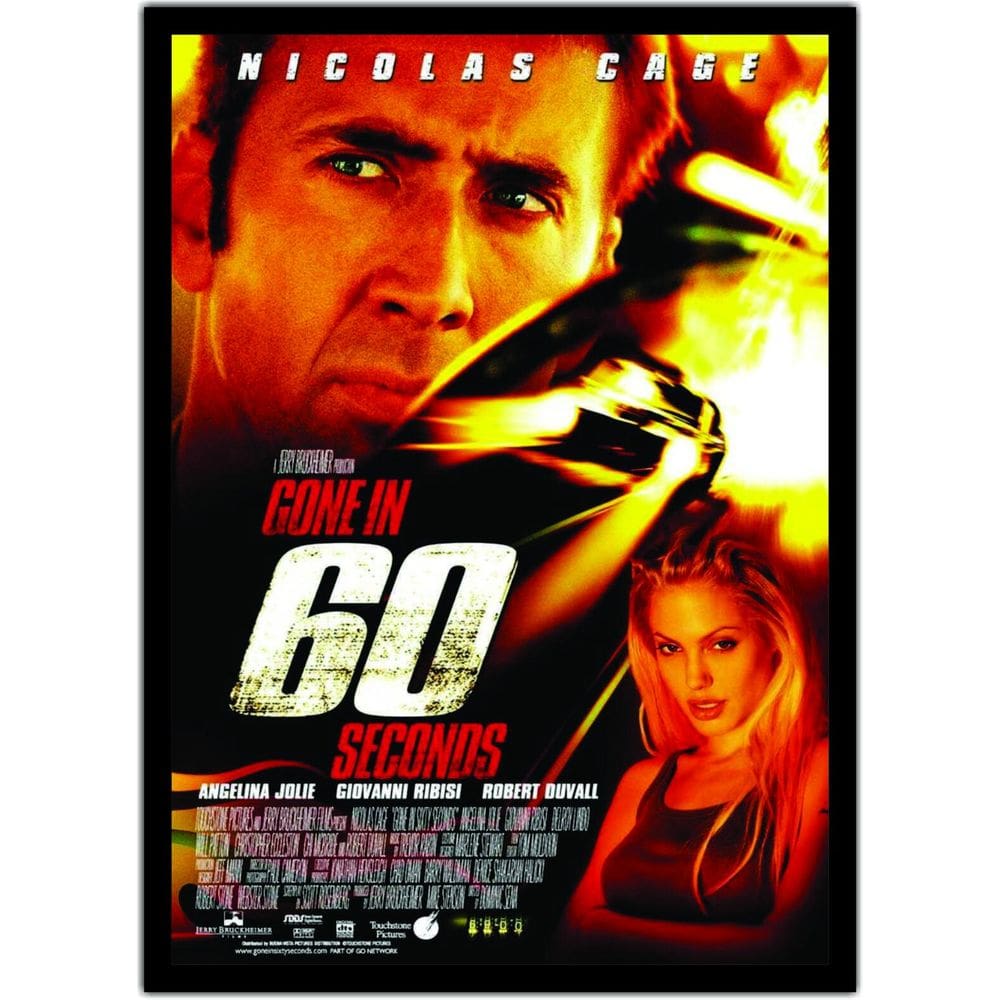 Quadro Decorativo Filmes Cinema 60 Segundos Com Moldura