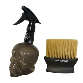 Espanador E Borrifador Caveira Kit Barbearia Marco Boni