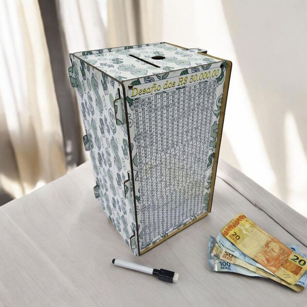 Cofre Japones Kakebo Desafio Dinheiro Torre 50 Mil Torre Din