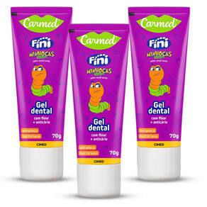 Kit 3 und Gel Dental Carmed Fini Minhocas 70g