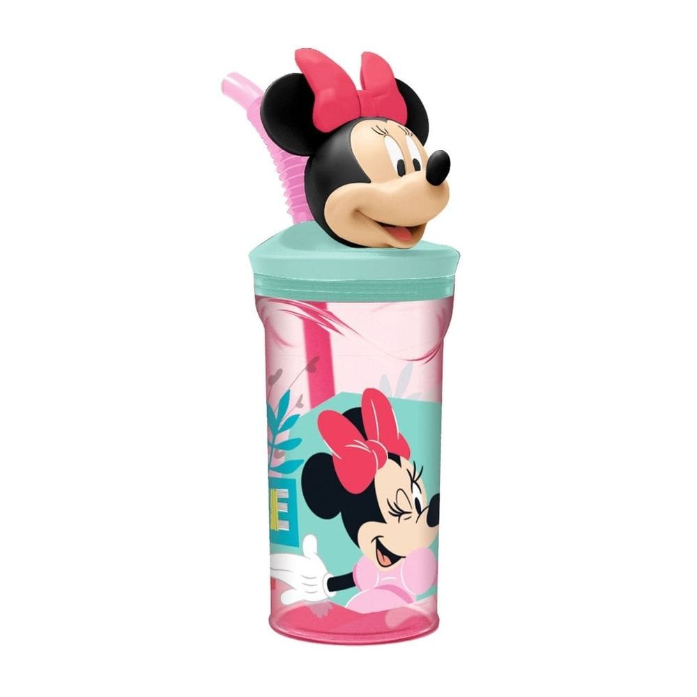 Copo 3D Infantil Com Canudo Minnie Mouse Disney 360ml - Tuut