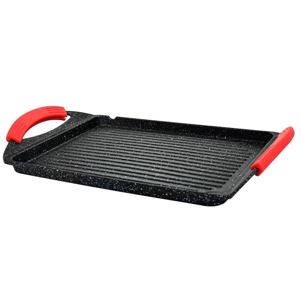 Chapa para Fogão e Indução Grelha Antiaderente Cerâmica Preto 26x34cm - Casambiente