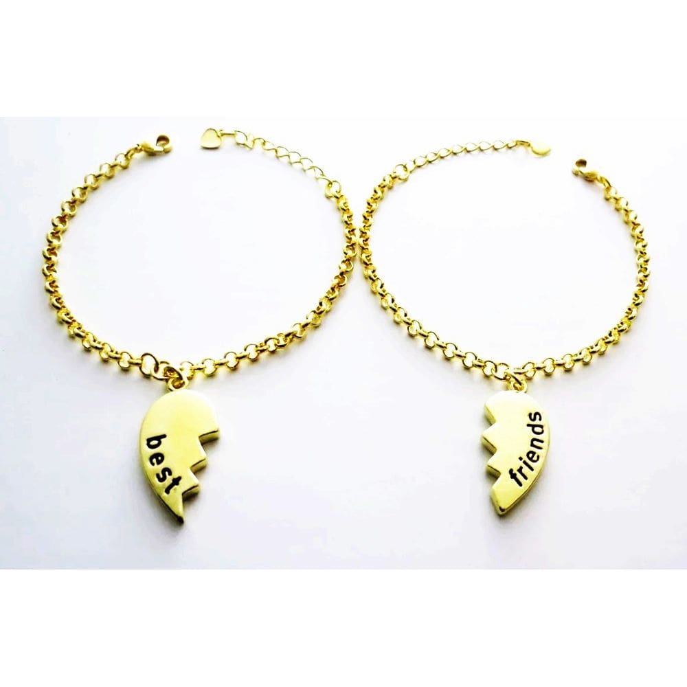 Pulseira Lindíssima Best Friends Folheado A Ouro 18k - 2 Pçs