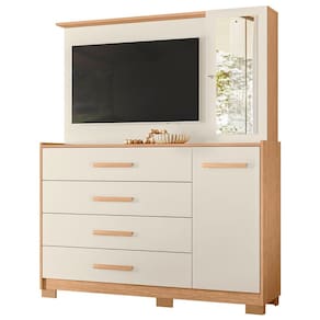 Cômoda com Painel para Tv 43" 4 Gavetas 2 Portas Ilha Bela