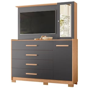 Cômoda com Painel para Tv 43" 4 Gavetas 2 Portas Ilha Bela