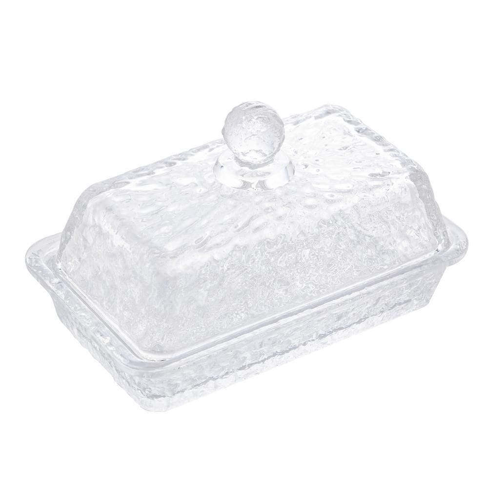 Manteigueira de Cristal Martelado com Tampa Petra 17cm