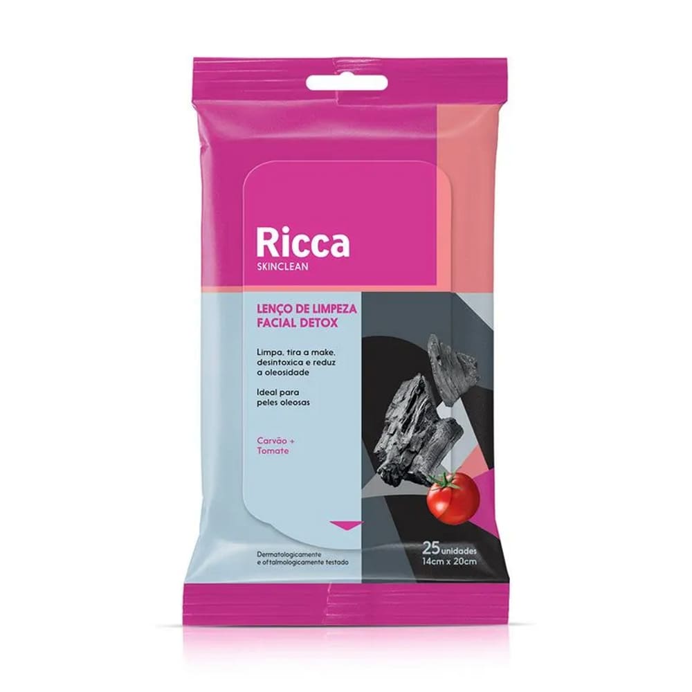 Lenço de Limpeza Facial Detox - Ricca