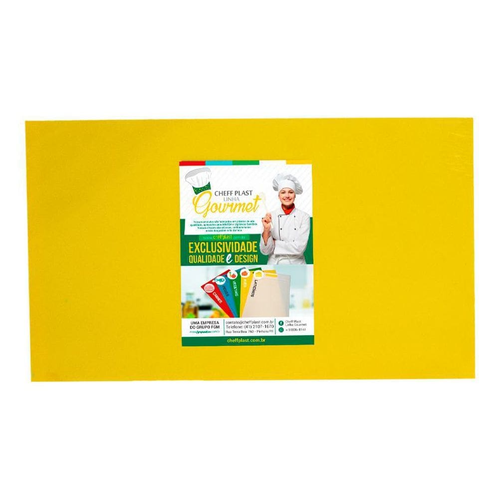 Tábua De Corte Liso Polietileno Pead Amarela 08X250X330Mm