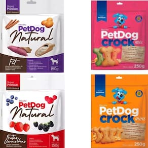 Kit 4 Petdog Natural E Crock Super Premium Para Cães