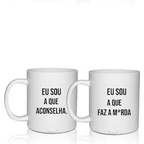 Kit 2 Canecas Brancas Personalizadas Criativas Amigas