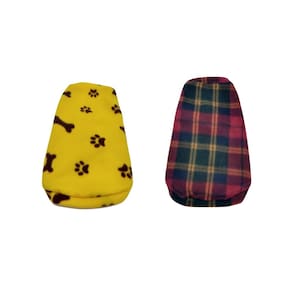 Kit 2 roupinhas soft pra cachorro amarelo e xadrez tam G