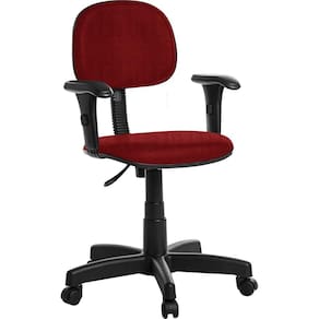 Cadeira De Escritório Secretaria Com Braço Rcp Cor Vermelho