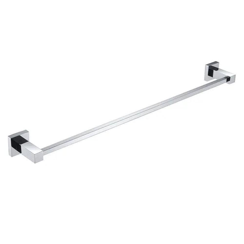 Toalheiro Barra Simples 60Cm Cromado Quadrado Aço Inox