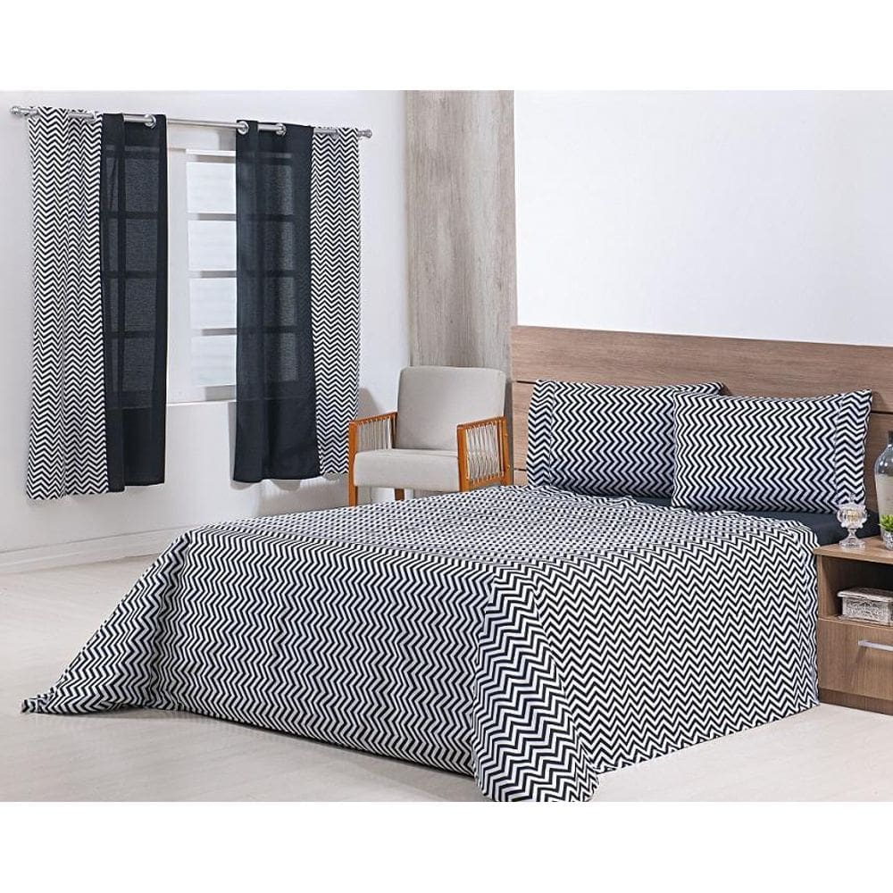 Jogo Lençol 4 Peças Cama Viúva 2,03Mx1,20Mx35Cm 100% Algodão
