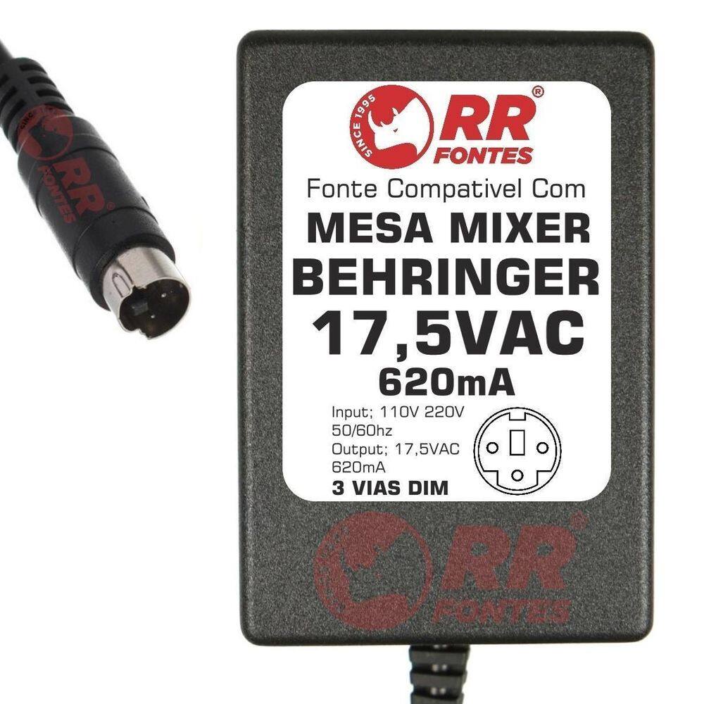 Fonte 17,5V Behringer Xenyx 502 Ub1202 Q1202