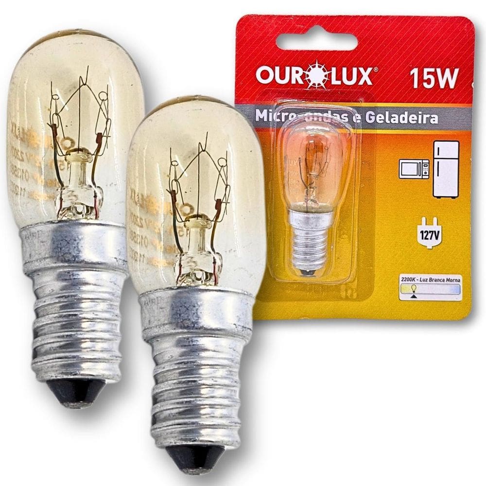 Kit 2 Lâmpada Incandescente Micro-Ondas Geladeira Fogão 127V